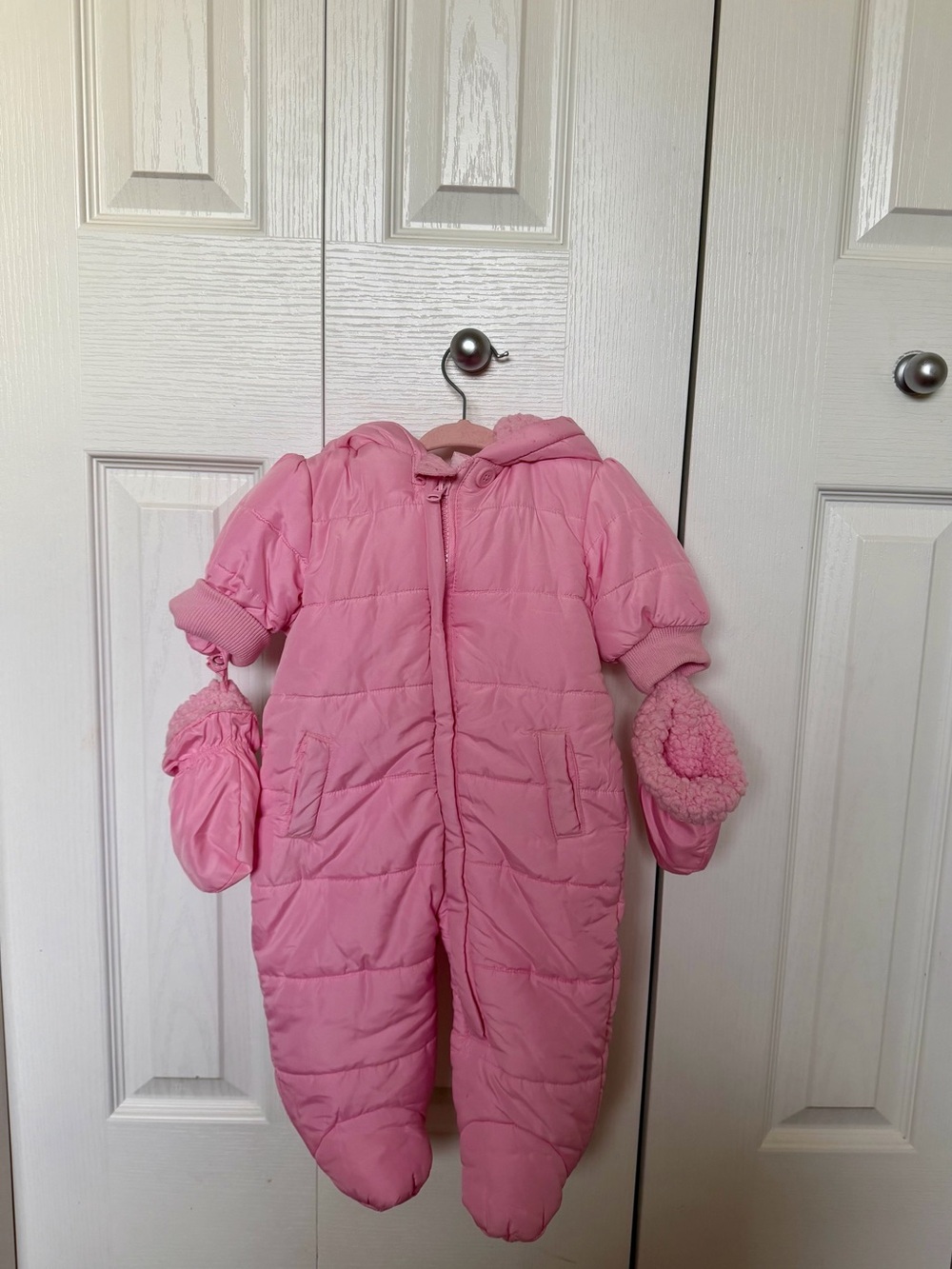 Place Cozy Pink Baby Snowsuit with Hood